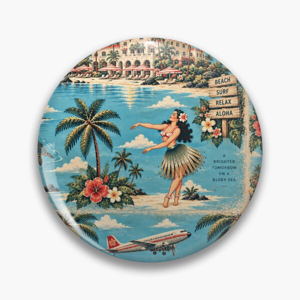 Item preview, Old Retro Hawaii – Vintage Hula & Tropical Island Pattern 2 +91BIRD designed and sold by Plus91BIRD.