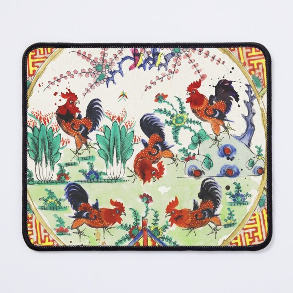 Item preview, Chinoiserie Roosters Garden Watercolor Art designed and sold by Fani*.