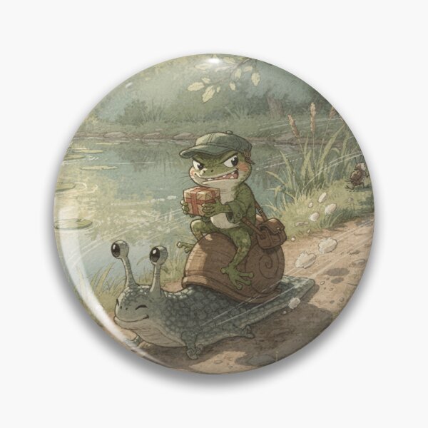 Item preview, Frog Courier Racing to Deliver on a Speeding Snail designed and sold by PictorialWhimsy.