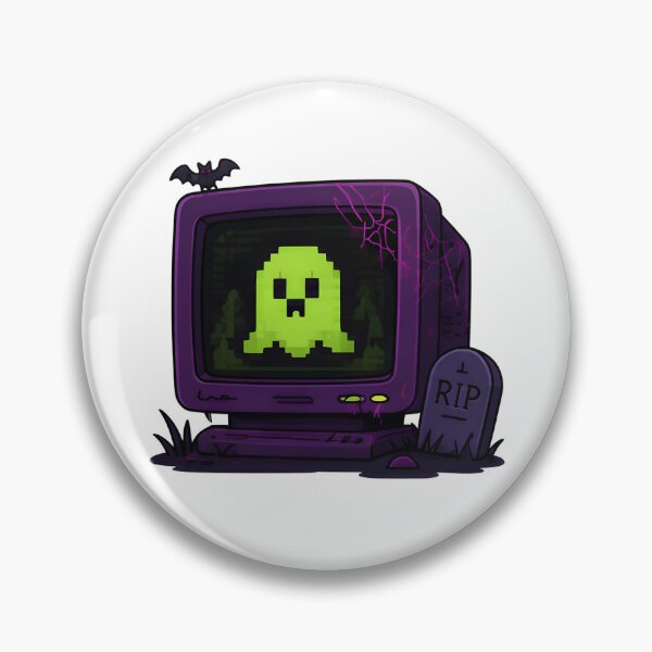 Item preview, Retro Computer Pixel Ghost Spooky Tech designed and sold by aysenism.