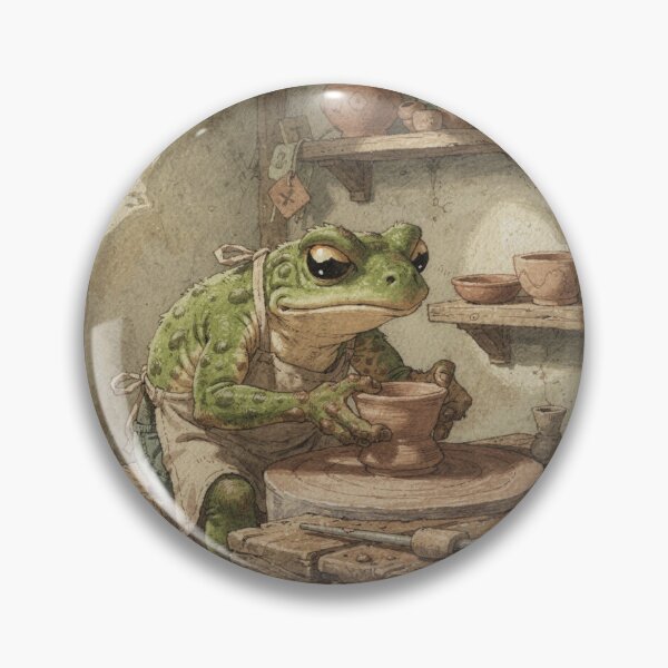Item preview, Toad Potter Throwing Tiny Clay Teacups designed and sold by PictorialWhimsy.