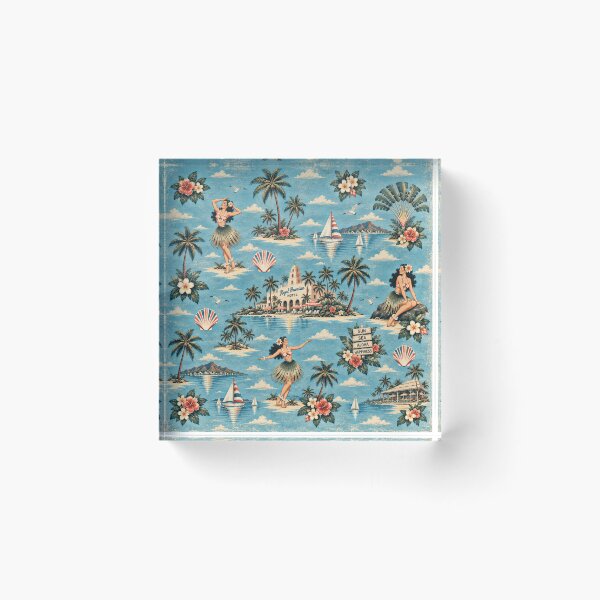 Item preview, Old Retro Hawaii – Vintage Hula & Tropical Island Pattern 3 +91BIRD designed and sold by Plus91BIRD.