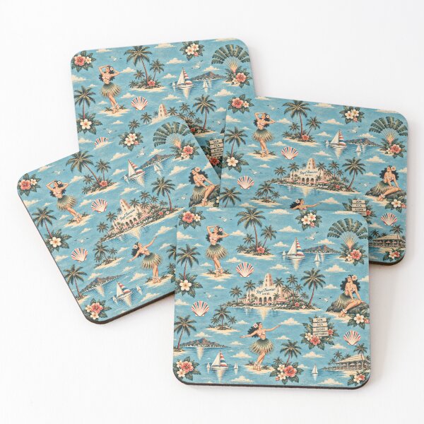 Item preview, Old Retro Hawaii – Vintage Hula & Tropical Island Pattern 3 +91BIRD designed and sold by Plus91BIRD.