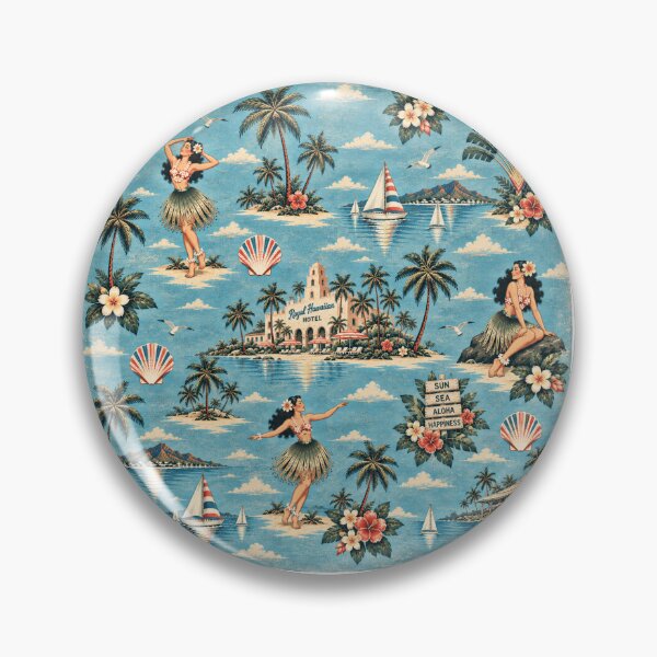 Item preview, Old Retro Hawaii – Vintage Hula & Tropical Island Pattern 3 +91BIRD designed and sold by Plus91BIRD.