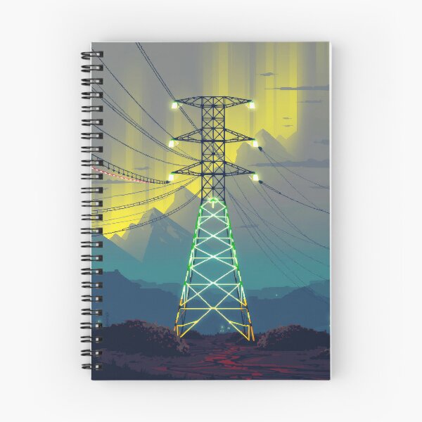 Item preview, Electricity Pylon Pixel Art Atmospheric Cyberpunk Sky designed and sold by Pylon-Bureau.