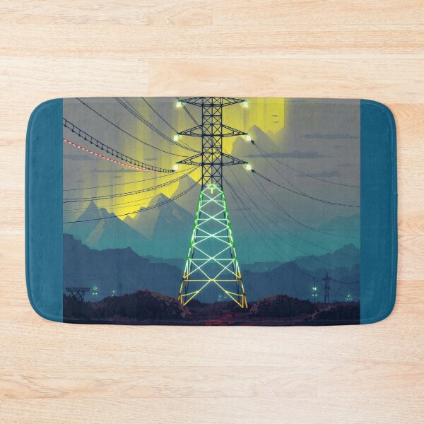 Item preview, Electricity Pylon Pixel Art Atmospheric Cyberpunk Sky designed and sold by Pylon-Bureau.