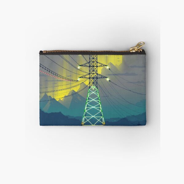 Item preview, Electricity Pylon Pixel Art Atmospheric Cyberpunk Sky designed and sold by Pylon-Bureau.