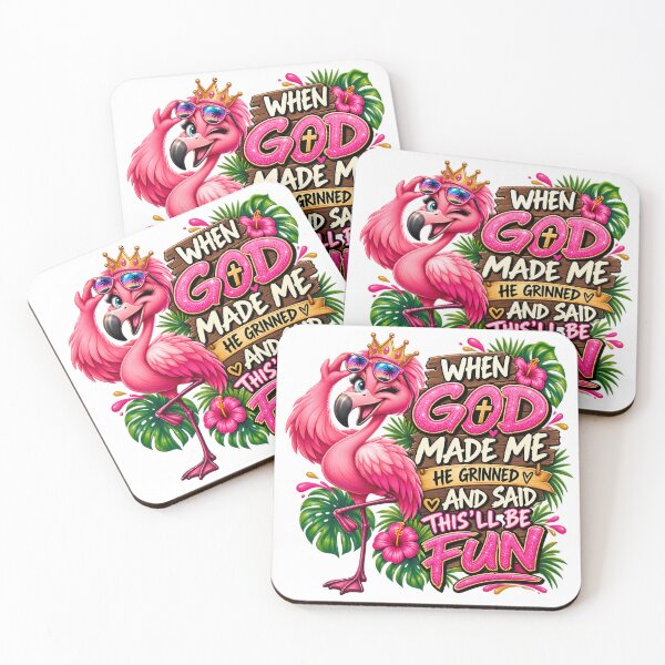 Item preview, Funny Flamingo - When God Made Me He Grinned Said This'll Be Fun designed and sold by Rtcraftani.