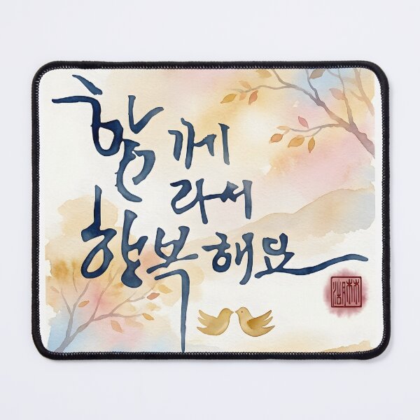 Item preview, Korean Calligraphy Watercolor Painting with Autumn Foliage designed and sold by K-Brush.
