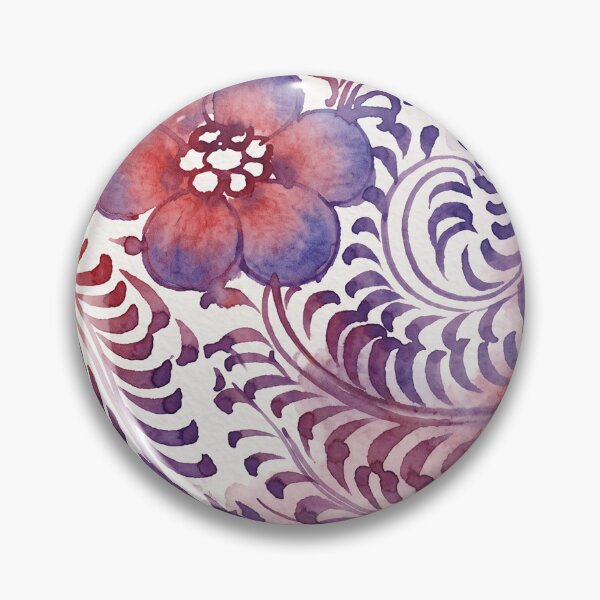 Item preview, Chinoiserie Purple Swirl Floral Watercolor Pattern designed and sold by Fani*.