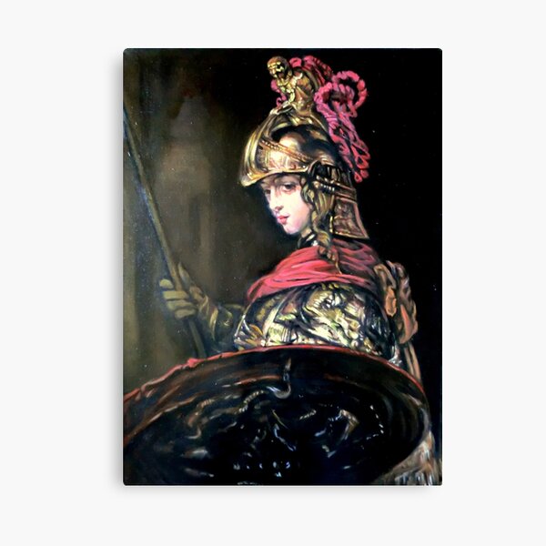 Pallas Athena after Rembrandt Canvas Print