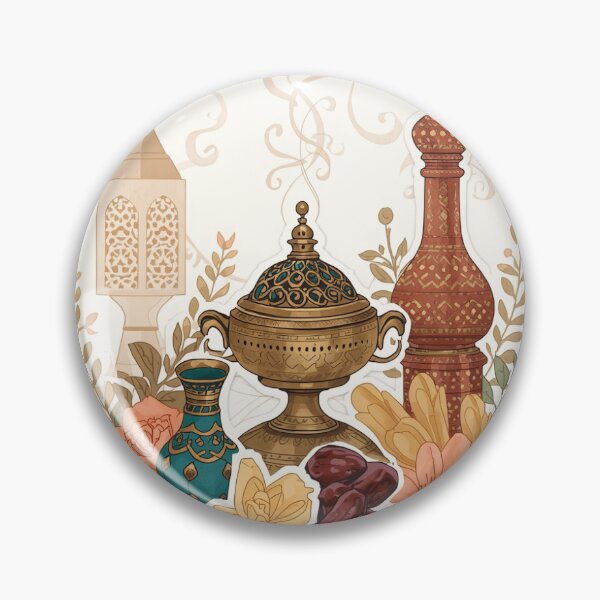 Item preview, Arabian Coffee Heritage – Vintage Dallah & Dates Illustration designed and sold by Yaqon.