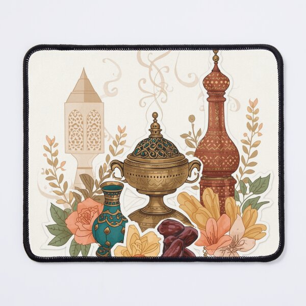 Item preview, Arabian Coffee Heritage – Vintage Dallah & Dates Illustration designed and sold by Yaqon.
