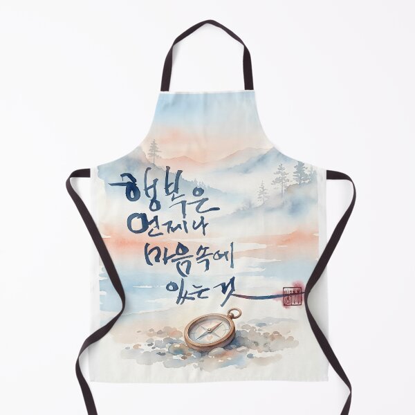 Item preview, Happiness is in the Heart - Korean Calligraphy Watercolor Art designed and sold by K-Brush.