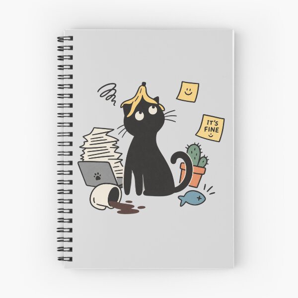 Item preview, it’s Fine – Funny Stressed Black Cat Office Work designed and sold by meesara.