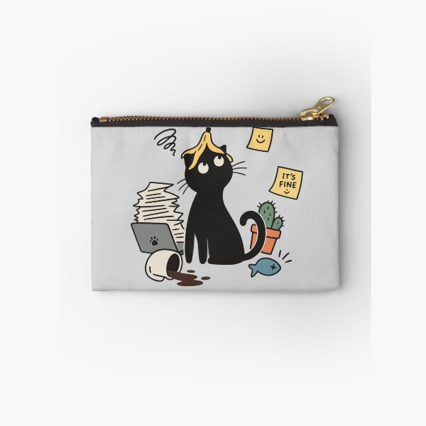 Item preview, it’s Fine – Funny Stressed Black Cat Office Work designed and sold by meesara.