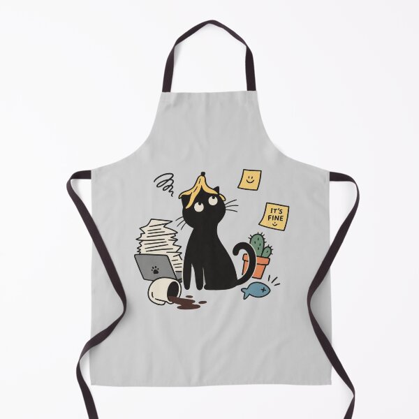 Item preview, it’s Fine – Funny Stressed Black Cat Office Work designed and sold by meesara.