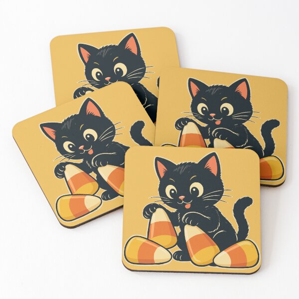 Item preview, Black Cat Playing With Candy Corn designed and sold by Ghost on Toast.
