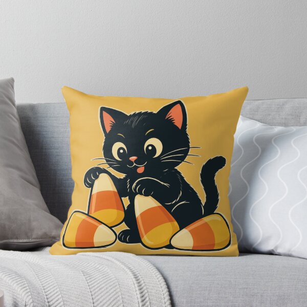 Item preview, Black Cat Playing With Candy Corn designed and sold by Ghost on Toast.