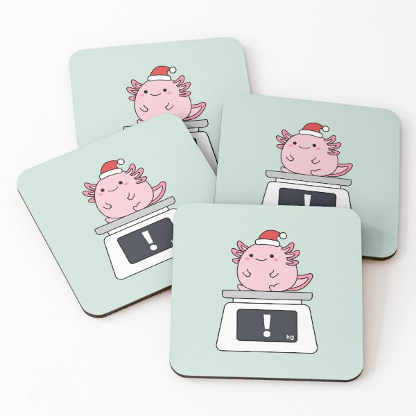 Item preview, Funny Chonky Axolotl on scale with Christmas Hat Minimalist designed and sold by bard-art.