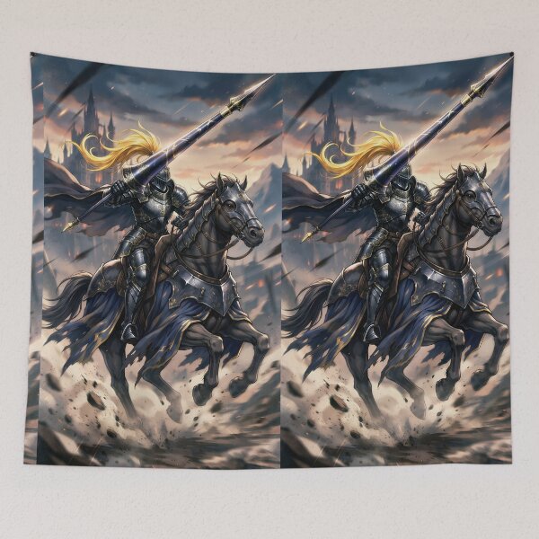 Item preview, black cavalry knight charge [alternative] (no border) designed and sold by Crimsonmerchant.