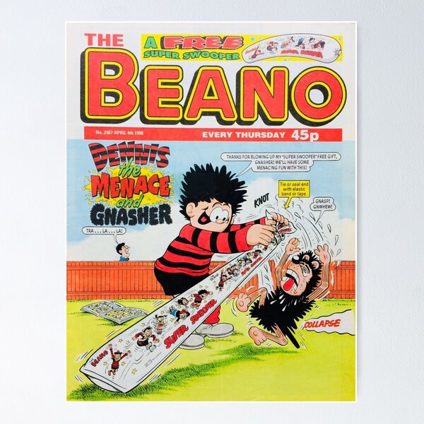 Item preview, Beano Comic Book Beano Cover Art Original Custom Vintage Movie Poster designed and sold by Cool Robot Bro..