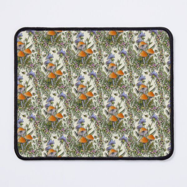 Item preview, Wildflowers Illustration, Mushrooms, Foliage, and Bees designed and sold by JoyfulWhimsy.