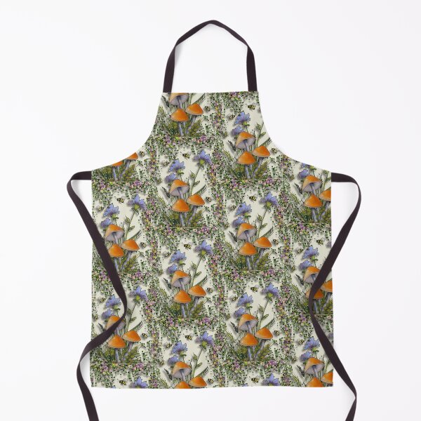 Item preview, Wildflowers Illustration, Mushrooms, Foliage, and Bees designed and sold by JoyfulWhimsy.