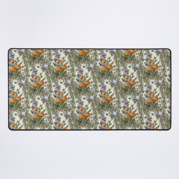 Item preview, Wildflowers Illustration, Mushrooms, Foliage, and Bees designed and sold by JoyfulWhimsy.