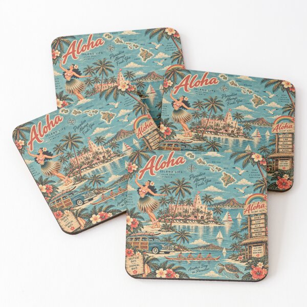 Item preview, Old Retro Hawaii – Aloha Island Life Vintage Travel Art | +91BIRD designed and sold by Plus91BIRD.