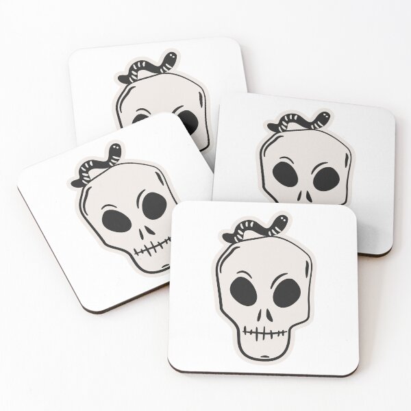 Item preview, Skull character and Worm, Spooky Happy Halloween designed and sold by CHERRY--SHOP.