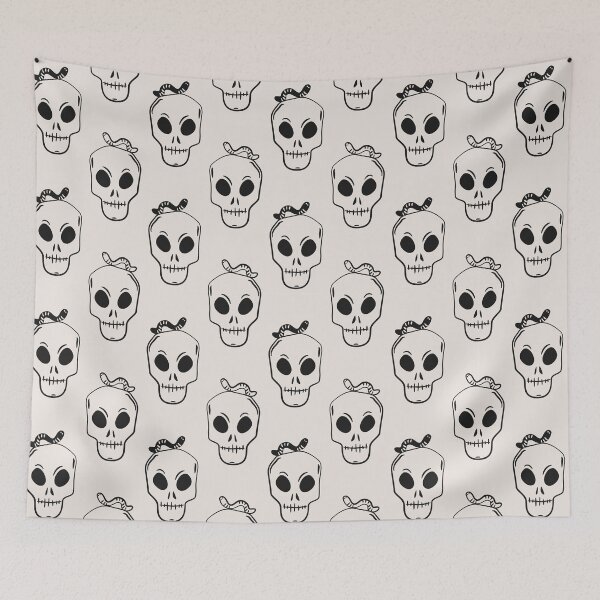 Item preview, Skull character and Worm, Spooky Happy Halloween designed and sold by CHERRY--SHOP.