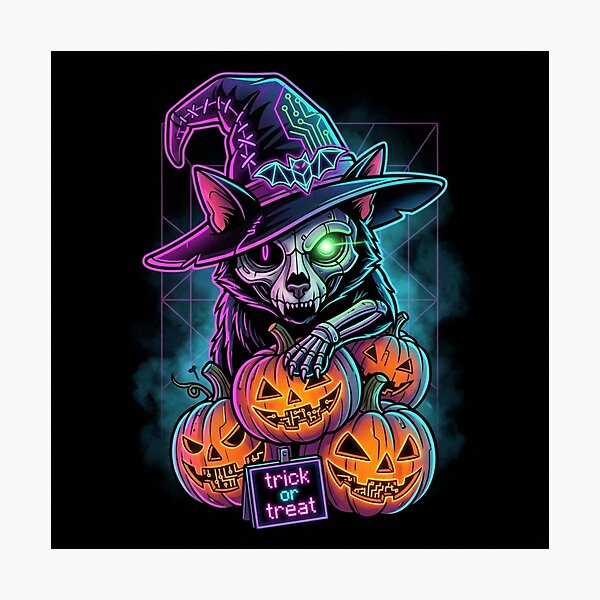 Item preview, Cyberpunk Witch Wolf Trick Or Treat Halloween designed and sold by PMTaurus.