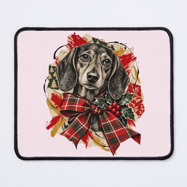 Item preview, The Dachshund Shows Off His Elegant Christmas Bow designed and sold by Honu2025.
