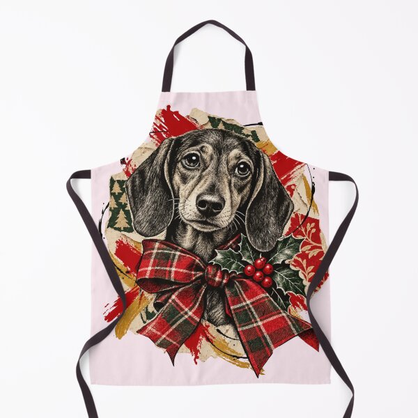 Item preview, The Dachshund Shows Off His Elegant Christmas Bow designed and sold by Honu2025.