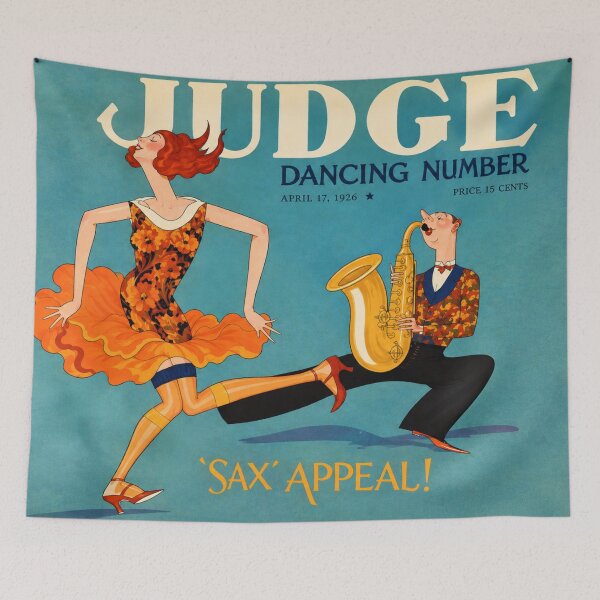 Item preview, Vintage Jazz Wall Art, Saxophone Dancing Print, 1920s Judge Magazine Cover designed and sold by RickE.