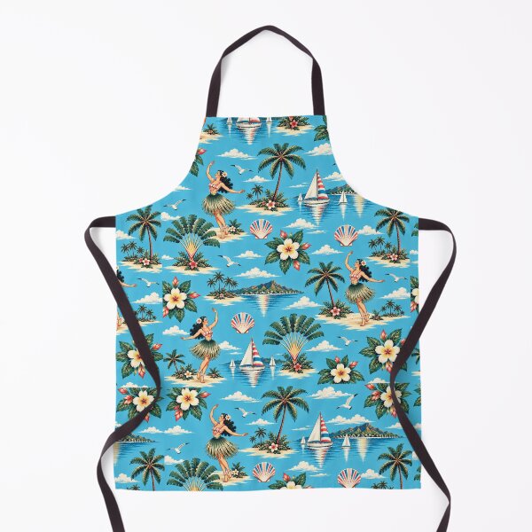 Item preview, Modern Hawaiian Resort – Diamond Head & Hula Girl Tropical Pattern designed and sold by Plus91BIRD.