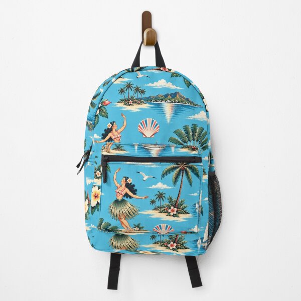 Item preview, Modern Hawaiian Resort – Diamond Head & Hula Girl Tropical Pattern designed and sold by Plus91BIRD.