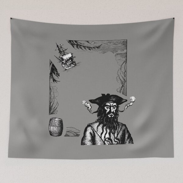Item preview, Blackbeard Pirate Engraving Vintage Style-5 designed and sold by 1Mackenzie6.