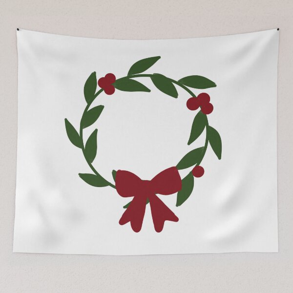 Item preview, Christmas Wreath Illustration — Holly Berry Red Bow Festive Holiday Gift Design designed and sold by HopeAndHustle.