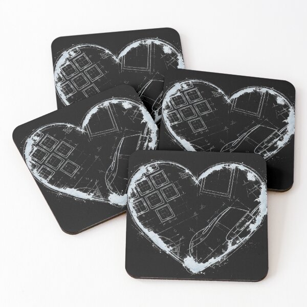 Item preview, Compiuter PC Heart blueprint, gaming on the black background. Tech love design designed and sold by ollgast5.