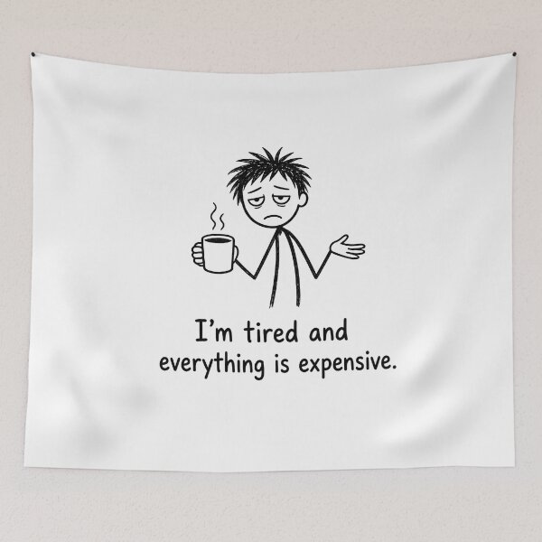 Item preview, Tired Expensive Coffee Stick Figure designed and sold by TshirtsOnline-.