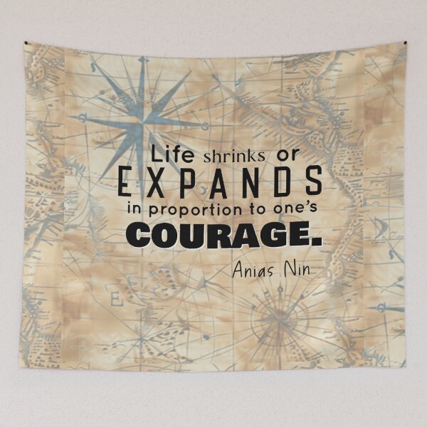 Item preview, Life shrinks or expands, motivational quote designed and sold by GiSilver.