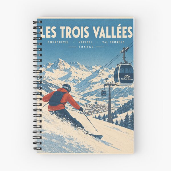 Item preview, Les Trois Vallées (The Three Valleys) Vintage Ski Poster – Retro French Alps Travel Art designed and sold by supernova-tees.