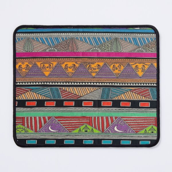 Item preview, Handpainted Madhubani Folk Art Fabric Design designed and sold by Sakshiartwork.