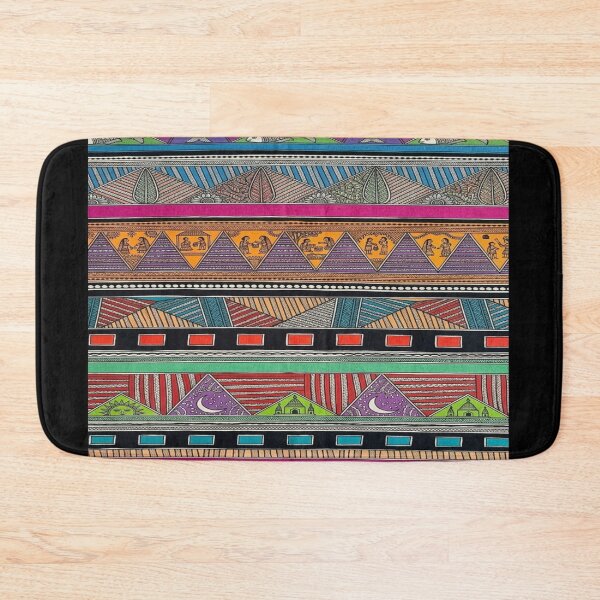 Item preview, Handpainted Madhubani Folk Art Fabric Design  designed and sold by Sakshiartwork.