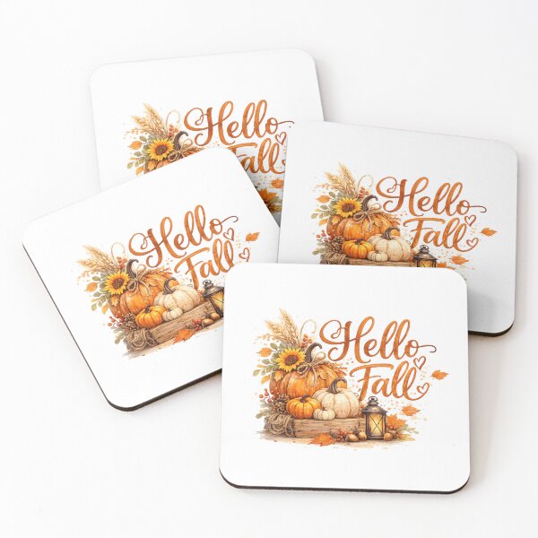 Item preview, Hello Fall Pumpkin Autumn Design designed and sold by Wild Ink Studio by Barbara.