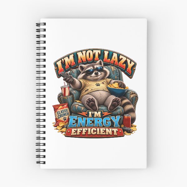 Item preview, I'm Not Lazy I'm Energy Efficient Raccoon Funny designed and sold by Wilcox PhotoArt.