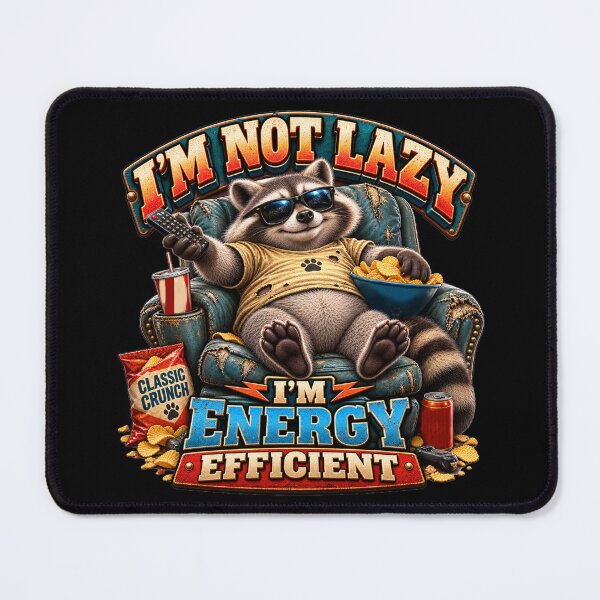 Item preview, I'm Not Lazy I'm Energy Efficient Raccoon Funny designed and sold by Wilcox PhotoArt.