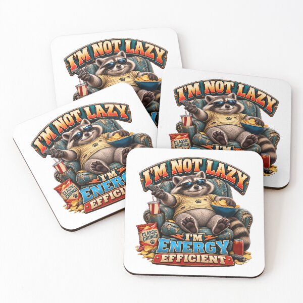 Item preview, I'm Not Lazy I'm Energy Efficient Raccoon Funny designed and sold by Wilcox PhotoArt.